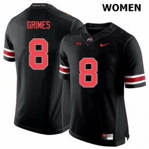 Women's Ohio State Buckeyes #8 Trevon Grimes Blackout Nike NCAA College Football Jersey Lightweight RFI4244BT